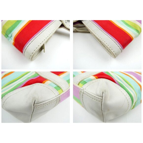 Coach Hampton Multicolor Striped Tote Bag F10705 - Picture 10 of 16